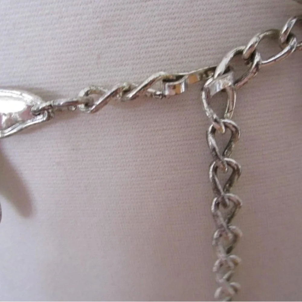 ESCADA Women’s Silver Tone Vintage Distressed Starfish Chainlink Belt
